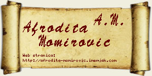 Afrodita Momirović vizit kartica
